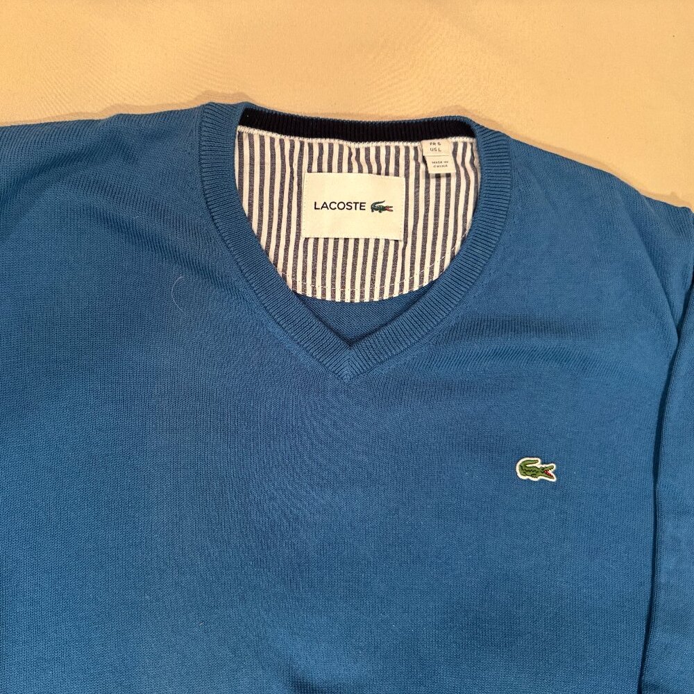Mens Lacoste Vneck Sweater